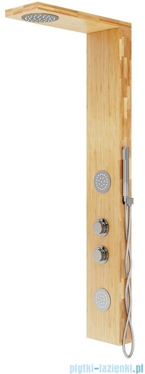 Corsan Balti panel prysznicowy z termostatem chrom drewno bambusowe B-001TCH