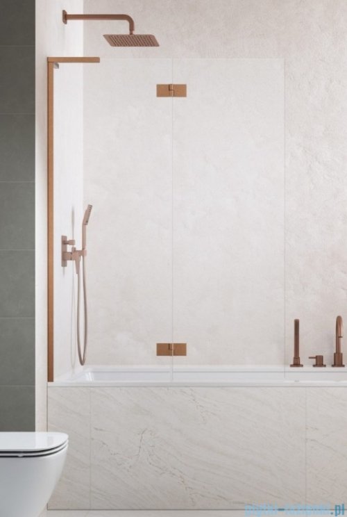 Radaway Essenza 8 SL Brushed Copper PND II parawan nawannowy 140cm lewy szczotkowana miedź/przejrzyste 10500140-93-01L