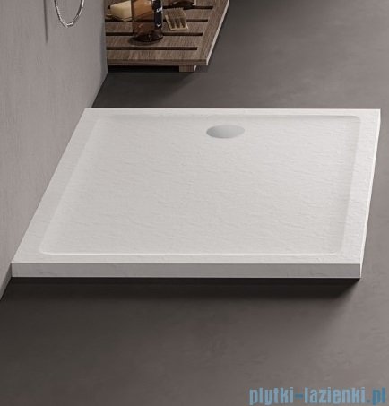 New Trendy Mild Stone Brodzik akrylowy prostokątny 80x120x4,5 cm biały B-0551