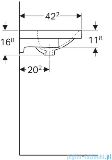 Geberit Acanto Umywalka ścienna z otworem na baterie 75x42 cm KeraTect 500.632.01.8