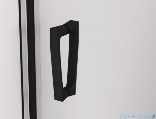 SanSwiss Cadura Black Line drzwi wahadłowe 140cm jednoczęściowe lewe z polem stałym czarny mat CA31CG1400607