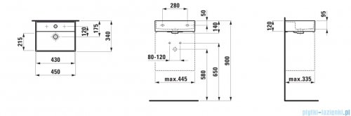 Laufen Kartell umywalka ścienna 45x34cm biała H8153300001041