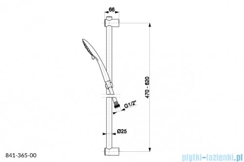 KFA MOZA BLACK zestaw prysznicowy przesuwny czarny 841-365-81