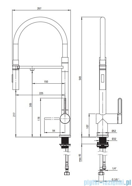 Deante MAGNETIC Bateria kuchenna z podłączeniem do filtra wody z elastyczną wylewką chrom BRM_075M