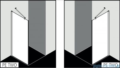 Kermi Pega Ściana boczna, szkło przezroczyste, profile srebrne 80x200cm PETWO08020VPK