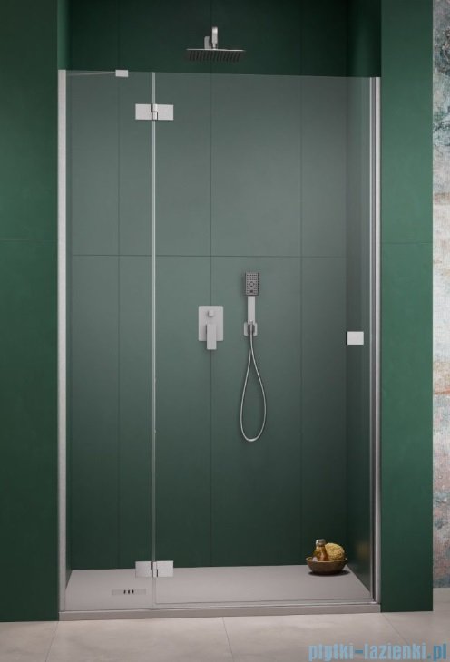 Radaway Essenza Brushed Nickel Dwj drzwi wnękowe 110cm lewe szczotkowany nikiel/szkło przejrzyste 1385015-91-01L