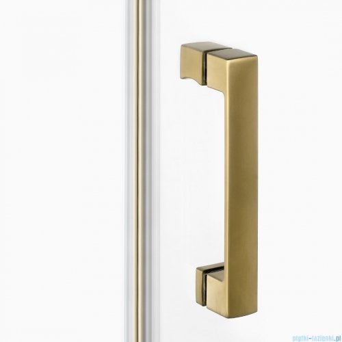 New Trendy Nesta Gold Brushed kabina 100x80x200 cm prawa wspornik równoległy złoto szczotkowane/szkło przejrzyste K-4443