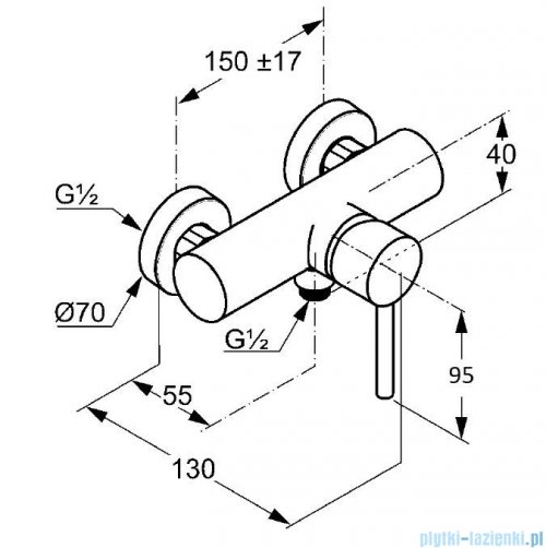 Vitalle TAIL bateria natryskowa ścienna chrom 388310590