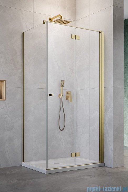 Radaway Nes KDJ B Brushed Gold kabina 90x80 prawa szczotkowane złoto 10025090-99-01R/10039080-01-01