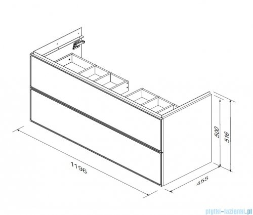 Oristo Lagom szafka podumywalkowa wisząca 120x50x45 Mokka Mat OR53-SD2S-120-21