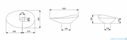 Roca Othake umywalka nablatowa 62 x 38 cm biały mat A327A1P620