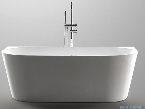 Massi Wall 140 wanna wolnostojąca przyścienna z przelewem 140x70cm biała + syfon MSWA-6815B140P