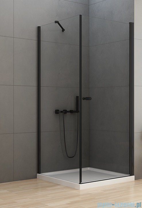 New Trendy New Soleo Black 80x90x195 cm kabina prostokątna wspornik równoległy przejrzyste