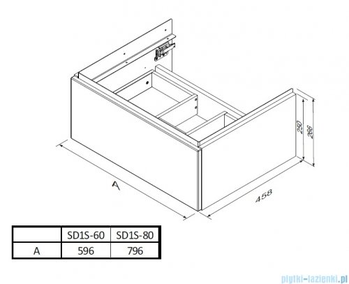 Oristo Etna Konsola podumywalkowa wisząca 60x45x25 ceglany mat OR52-SD1S-60-19