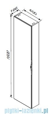 Oristo Siena szafka boczna wysoka 40x160x17cm mokka mat OR45-SB1D-40-21