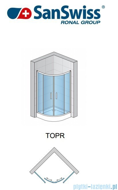 SanSwiss Top-Line TOPR Kabina prysznicowa półokrągła 90-120cm profil srebrny TOPR50SM20107