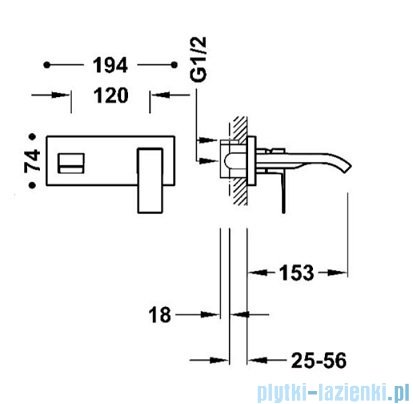 Tres CUADRO Bateria umywalkowa podtynkowa złota 00630013OR