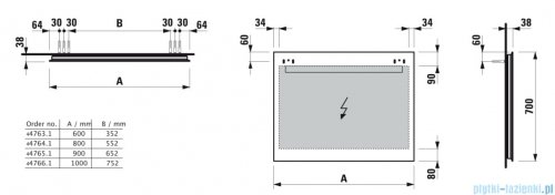 Luafen LEELO lustro LED 90x70 cm H4476519501441