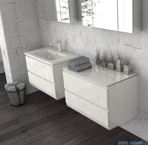 Oristo Brylant szafka podumywalkowa wisząca Ryflowana 120x25x45 mokka mat OR36-SD1S-120-21R