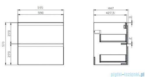 Cersanit Moduo szafka wisząca 60x45x57 cm biała S929-010