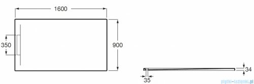 Roca Pyros 160x90cm brodzik prostokątny kompozyt Stonex onyks AP90164038403640