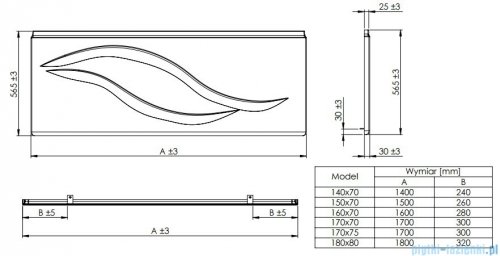 Roca Linea obudowa czołowa do wanny 160cm A25T009000