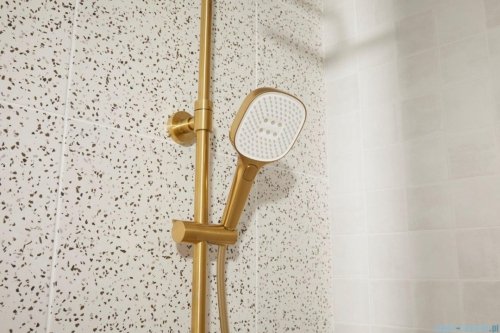 KFA MALAGA BRUSHED LIGHT GOLD deszczownia z baterią termostatyczną złoty szczotkowany 5756-910-31