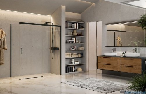 Novellini Kali PH+FH kabina 120x90 profile czarne KALIPH116-1H/KALIFH88-1H