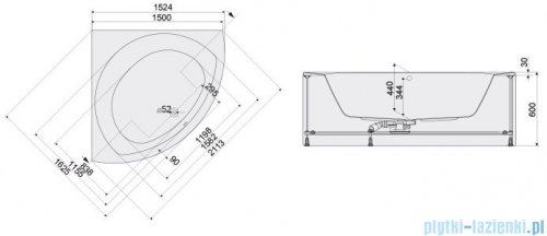 Sanplast Prestige WS/PR Wanna symetryczna z obudową i stelażem 150x150 cm 610-070-0360-01-000