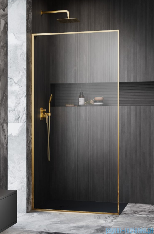 Radaway Modo F SL Gold II kabina Walk-in 110x201,6cm lewa złoty połysk szkło przejrzyste 10419114-09-01L