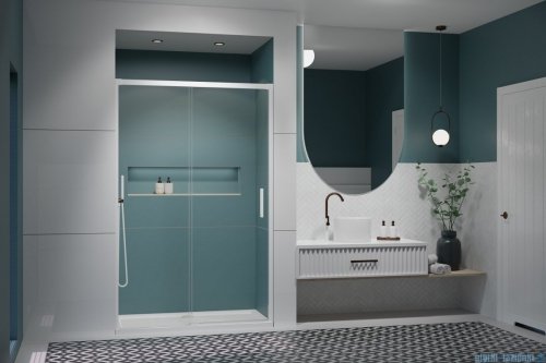 Radaway Idea White Dwj drzwi 140cm lewe szkło przejrzyste 387018-04-01L