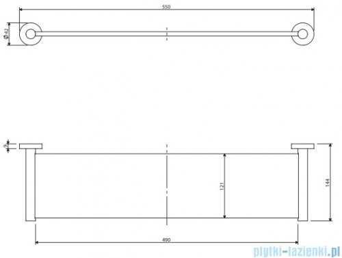Omnires Modern Project półka szklana czarny mat MP60930BL