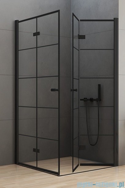 New Trendy New Soleo Black 90x80x195 cm kabina prostokątna przejrzyste D-0289A/D-0288A