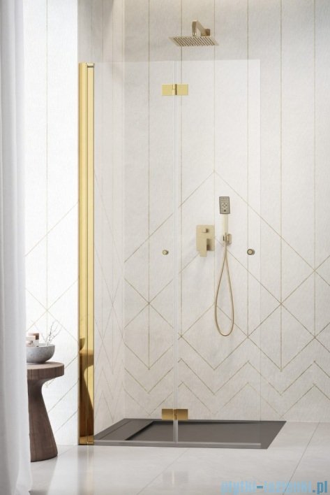 Radaway Nes 6 Gold KDD B kabina walk-in 100cm lewa złoty połysk szkło przejrzyste 10024100-09-01L