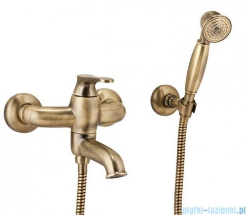 Omnires Art Deco bateria wannowa z zestawem natryskowym brąz antyczny AD5131BR