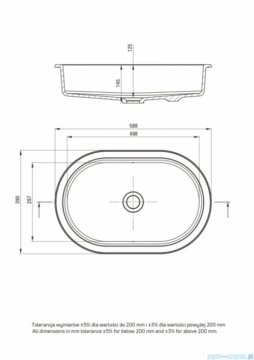 Deante SILIA Umywalka granitowa podblatowa/wpuszczana 58,8x39 cm alabaster CQS_AU6U