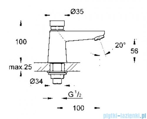 Grohe Euroeco Cosmopolitan T samozamykający zawór sztorcowy DN 15 36265000