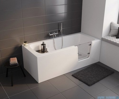 Polimat Avo wanna prostokątna dla osób starszych 180x80cm 00014 wanny z drzwiczkami