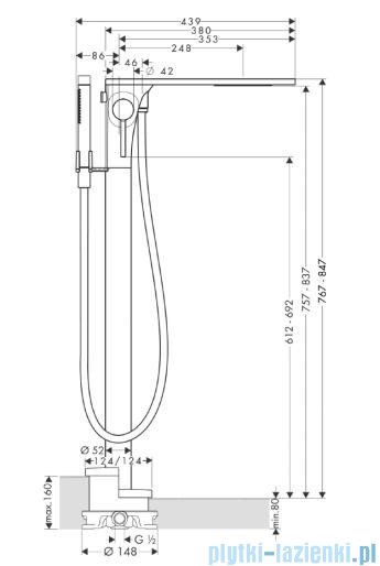 Hansgrohe Axor Jednouchwytowa bateria wannowa do montażu w podłodze 18450000