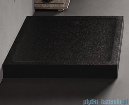 New Trendy Mild Stone Brodzik akrylowy prostokątny 80x120x11,5 cm czarny B-0572