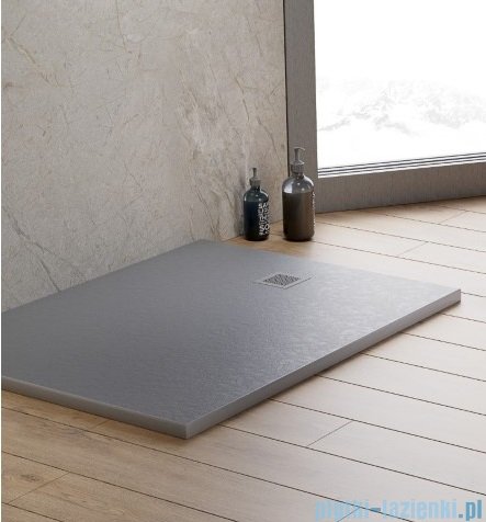 New Trendy Mori brodzik prostokątny z konglomeratu 100x90x3 cm szary B-0397