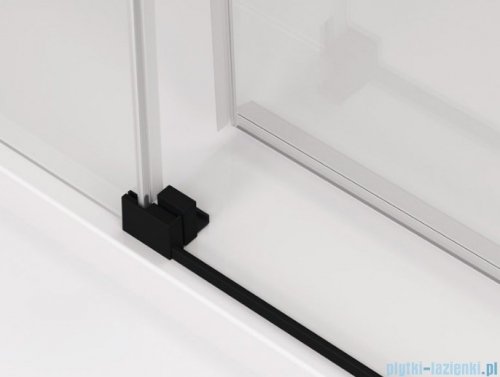 SanSwiss Cadura Black Line drzwi przesuwne 120cm jednoskrzydłowe prawe z polem stałym profile czarny mat CAE2D1200607