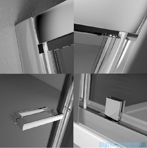 Radaway Twist DW+S Kabina prysznicowa 100x100 szkło przejrzyste + brodzik Delos C + syfon 382003-01/382013-01/SDC1010-01