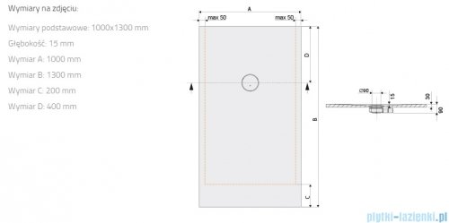 Sanplast Structure Mineral B-M/STRUCTURE brodzik prostokątny 100x130x1,5 cm mat czerni 645-360-0660-59-010