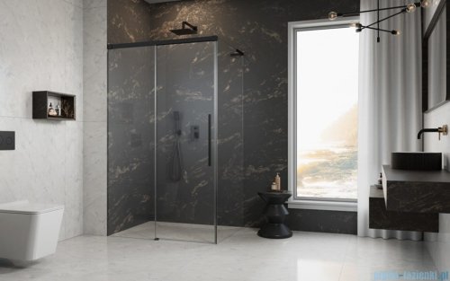 Radaway Idea 8 QL Black Kdj kabina 110x70cm lewa czarny mat/szkło przejrzyste 10550567-54-01L/10350503-01-01/10360070-01-01R