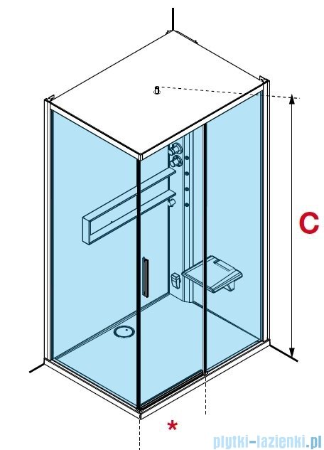 Novellini Glax 2 2.0 kabina z hydromasażem hydro plus 120x80 prawa czarna G222P129DM1L-1HU