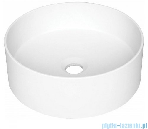 Deante Silia umywalka nablatowa granitowa Ø36 cm alabaster CQS AU4S