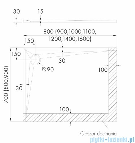 Schedpol Schedline Libra Cashmere Stone brodzik prostokątny 100x70x3cm 3SP.L1P-70100/PK/ST
