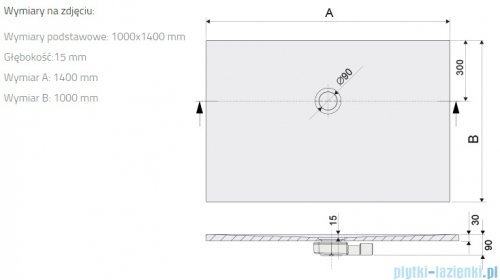 Sanplast Open Structure Mineral B-M/OPEN STR brodzik prostokątny 100x140x1,5 cm mat czerni 645-440-0670-59-020