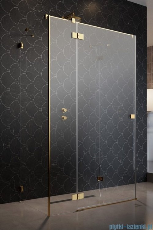Radaway Essenza Pro Gold Kdj+S kabina 75x80x75cm lewa złoty połysk/szkło przejrzyste 10097380-09-01L/10098075-01-01/10098075-01-01